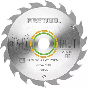Festool Wood/Plastic TCT Circular Saw Blade 160 x 20mm 18T 3 Festool Wood/Plastic TCT Circular Saw Blade 160 x 20mm 18T