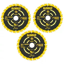 DeWalt Wood Extreme Circular Saw Blades 190 x 30mm 24T 3 Pack
