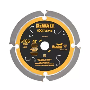 DeWalt EXTREME Fibre Cement Diamond Tooth Circular Saw Blade 165 x 20mm 4T 3 DeWalt EXTREME Fibre Cement Diamond Tooth Circular Saw Blade 165 x 20mm 4T