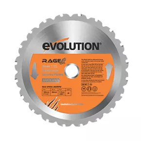 Evolution Wood/Metal/Plastic Circular Saw Blade 185 x 20mm 20T 3 Evolution Wood/Metal/Plastic Circular Saw Blade 185 x 20mm 20T