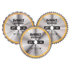 DeWalt Wood Circular Saw Blades 305 x 30mm 24/48/60T 3 Pack