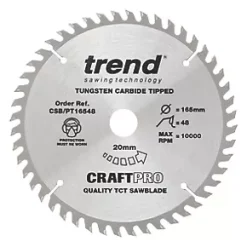 Trend CraftPo CSB/PT16548 Wood Plunge Saw Blade 165 x 20mm 48T