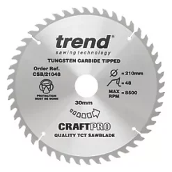 Trend CraftPo CSB/21048 Wood Circular Saw Blade 210 x 30mm 48T