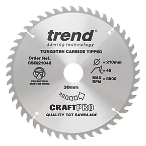Trend CraftPo CSB/21048 Wood Circular Saw Blade 210 x 30mm 48T 3 Trend CraftPo CSB/21048 Wood Circular Saw Blade 210 x 30mm 48T
