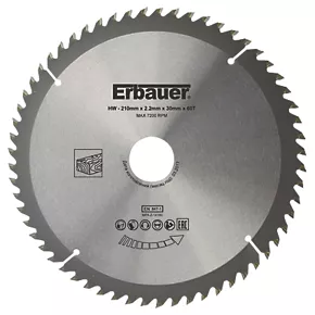 Erbauer Wood Circular Saw Blade 210 x 30mm 60T 3 Erbauer Wood Circular Saw Blade 210 x 30mm 60T