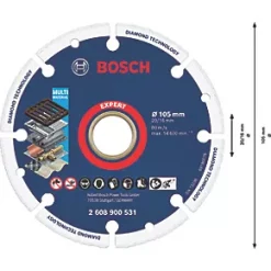 Bosch Expert Multi-Material Diamond Wheel Cutting Disc 105 x 20/16mm -Cutting & Blades Shop 696RR A3