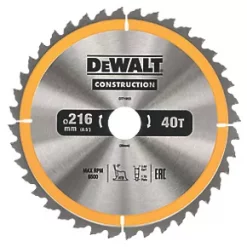 DeWalt Wood/Nails TCT Circular Saw Blade 216 x 30mm 40T