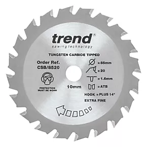 Trend CraftPo CSB/8520 Wood Thin Kerf Circular Saw Blade for Cordless Saws 85 x 10mm 20T 3 Trend CraftPo CSB/8520 Wood Thin Kerf Circular Saw Blade for Cordless Saws 85 x 10mm 20T