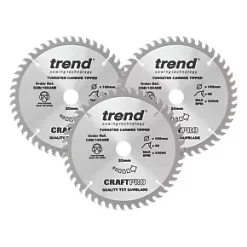 Trend Wood TCT Circular Saw Blades 165 x 20mm 48T 3 Pack