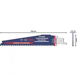 Bosch Expert S967XHM Multi-Material Reciprocating Saw Blade 150mm 13 Bosch Expert S967XHM Multi-Material Reciprocating Saw Blade 150mm -Cutting & Blades Shop 905RR A5