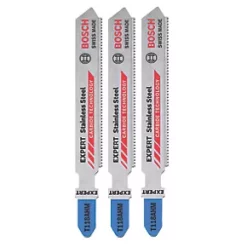 Bosch Expert T118AHM Sheet Stainless Steel Jigsaw Blades 83mm 3 Pack