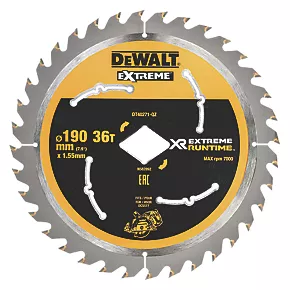 DeWalt Wood Circular Saw Blade 190 x 30mm 36T 3 DeWalt Wood Circular Saw Blade 190 x 30mm 36T